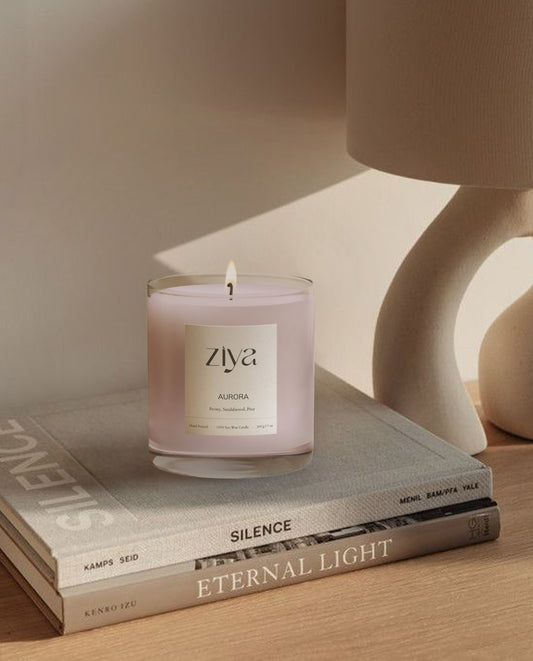 Aurora Soy Wax Candle – Peony, Sandalwood & Pine