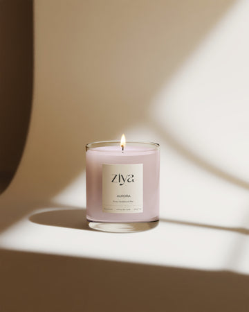 Aurora Soy Wax Candle – Peony, Sandalwood & Pine