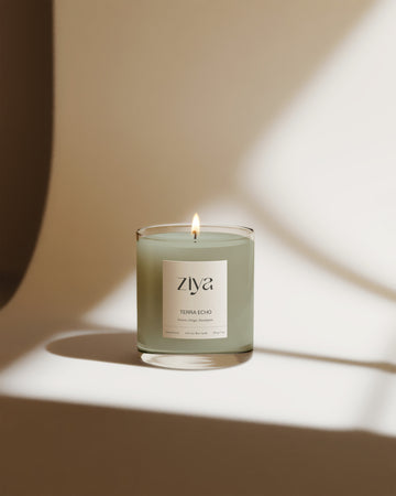Terra Echo Soy Wax Candle – Vetiver, Ginger & Eucalyptus